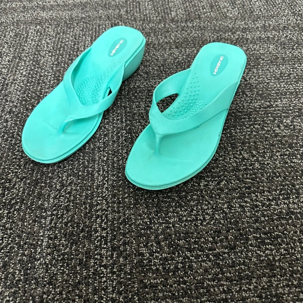 OKABASHI WOMEN'S Splash Flip Flops SANDALS SIZE L Green - Picture 6 of 8